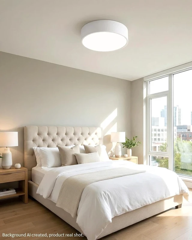 Alt view image 2 of 7 - LED Ceiling Light, Modern Round White 11.8 Inch 24W Dimmable 5CCT