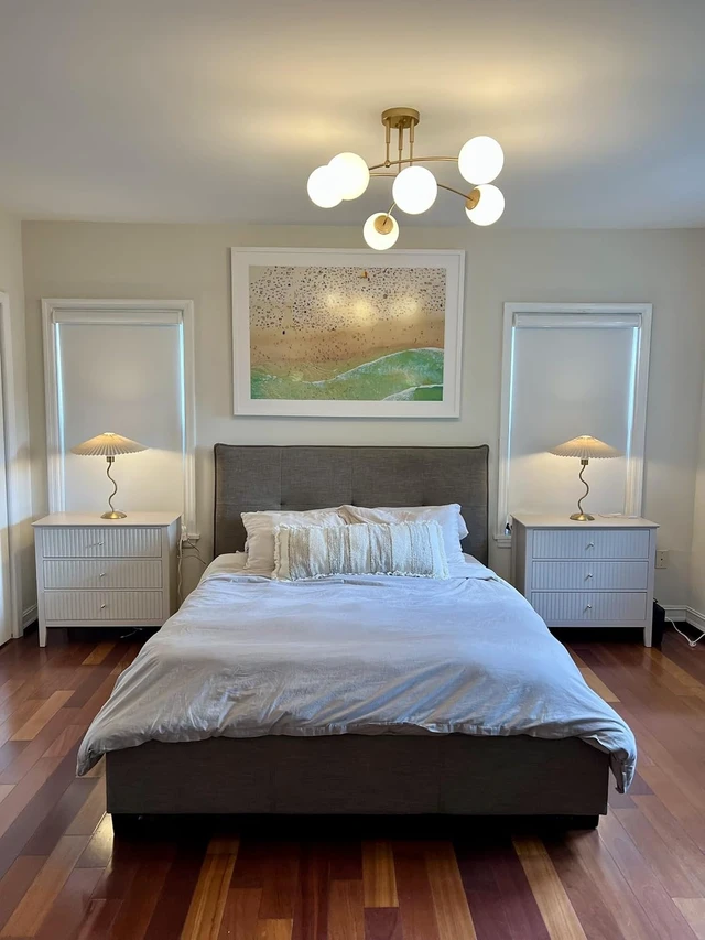 Alt view image 5 of 7 - CLAXY Mid Century Gold Ceiling Light Semi Flush Mount Opal Globe Chandelier