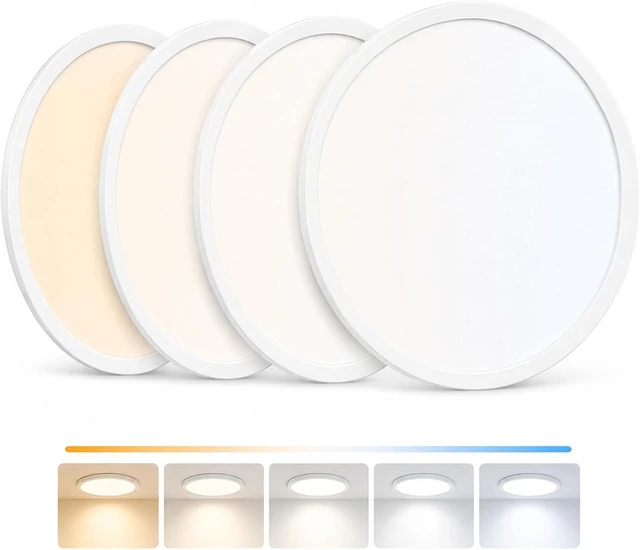 Main image of 4 Pack 12 Inch Dimmable LED Flush Mount Ceiling Light Fixtures, 0.59In Super Slim 28W 3200LM, 2700K/3000K/4000K/5000K/6500K Adjustable Round Modern Ceiling Lights for Bedroom, Kitchen, Hallway, White