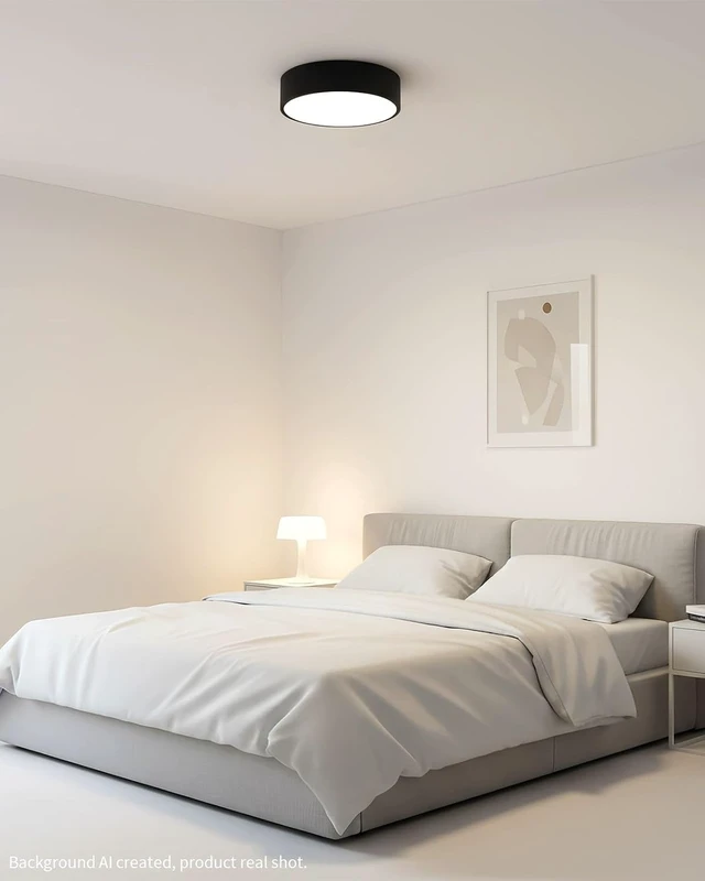 Alt view image 2 of 7 - LED Ceiling Light, Modern Round Black 11.8 Inch 24W Dimmable 5CCT