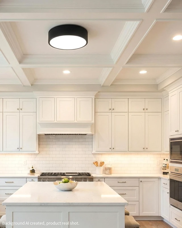 Alt view image 5 of 7 - LED Ceiling Light, Modern Round Black 11.8 Inch 24W Dimmable 5CCT
