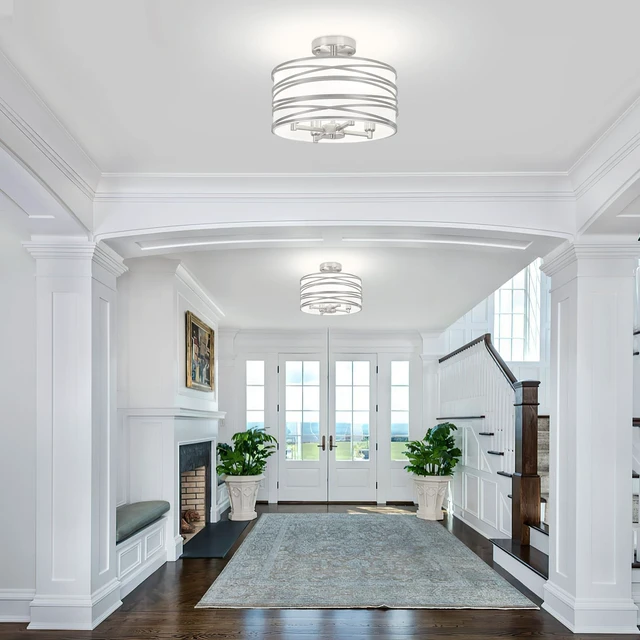 Alt view image 2 of 7 - TOULMJ 4-Light Modern Semi Flush Mount Ceiling Light Hallway Light Fixtures