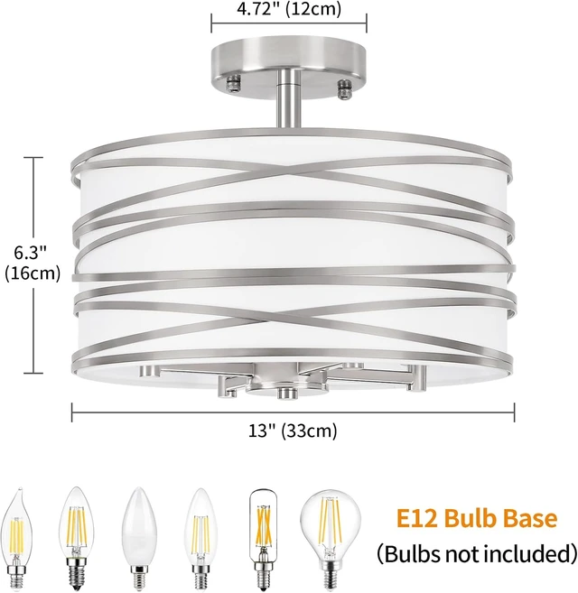 Alt view image 5 of 7 - TOULMJ 4-Light Modern Semi Flush Mount Ceiling Light Hallway Light Fixtures