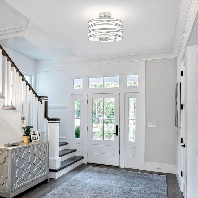 Alt view image 6 of 7 - TOULMJ 4-Light Modern Semi Flush Mount Ceiling Light Hallway Light Fixtures