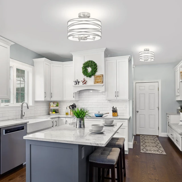 Alt view image 7 of 7 - TOULMJ 4-Light Modern Semi Flush Mount Ceiling Light Hallway Light Fixtures