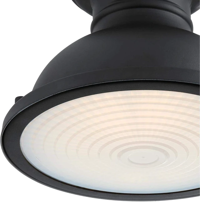 Alt view image 2 of 5 - Westinghouse 6113200 Orson 9 Inch Vintage-Style One-Light Outdoor Semi Flush Mount Ceiling Light, Dark Sky Friendly, Textured Black Finish, Frosted Prismatic Lens