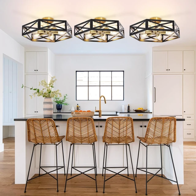 Alt view image 4 of 7 - Semi Flush Mount Ceiling Light, Modern Fixtures Ceiling Mount