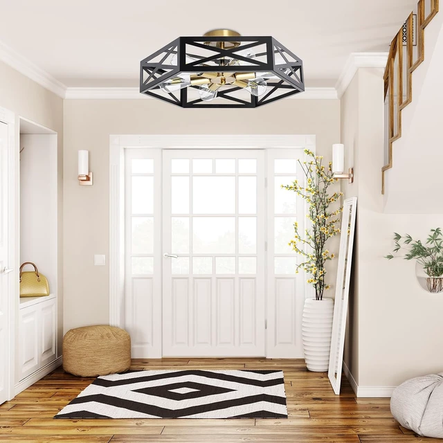 Alt view image 6 of 7 - Semi Flush Mount Ceiling Light, Modern Fixtures Ceiling Mount
