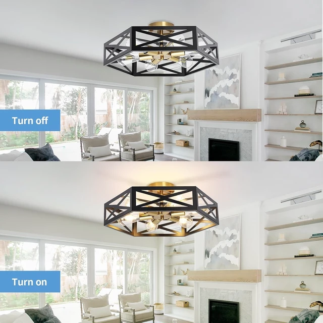 Alt view image 7 of 7 - Semi Flush Mount Ceiling Light, Modern Fixtures Ceiling Mount