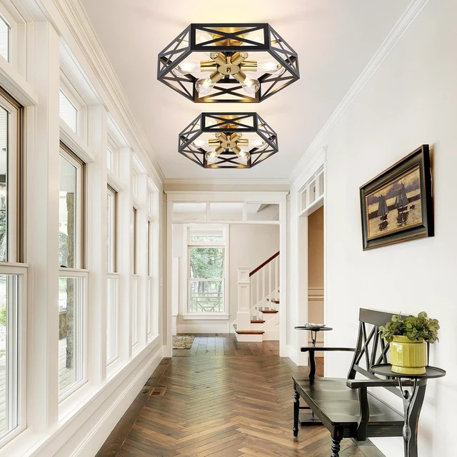 Alt view image 2 of 7 - Semi Flush Mount Ceiling Light, Modern Fixtures Ceiling Mount
