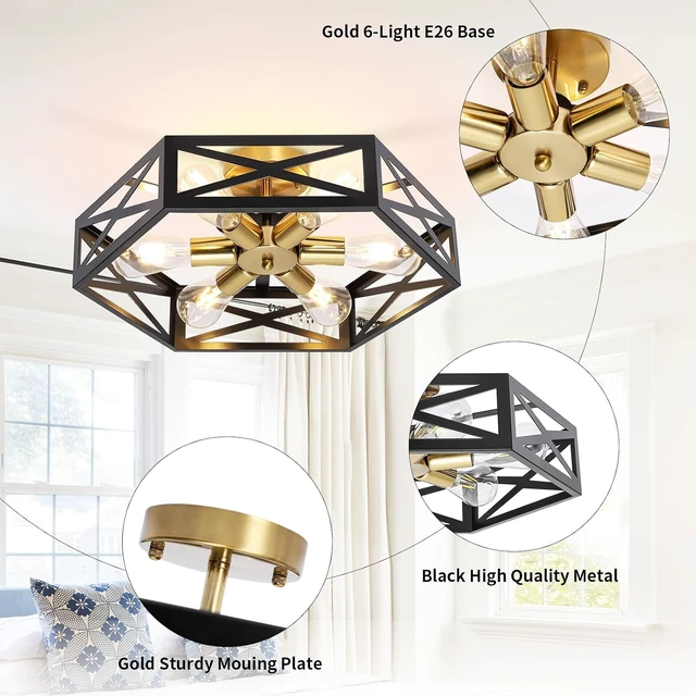 Alt view image 3 of 7 - Semi Flush Mount Ceiling Light, Modern Fixtures Ceiling Mount