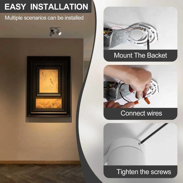 Alt view image 5 of 7 - LED Ceiling Spot Lights Indoor, Directional, Dimmable Dual Head, 3CCT, 20W