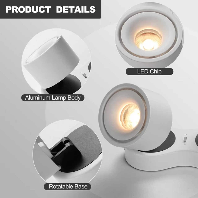 Alt view image 6 of 7 - LED Ceiling Spot Lights Indoor, Directional, Dimmable Dual Head, 3CCT, 20W