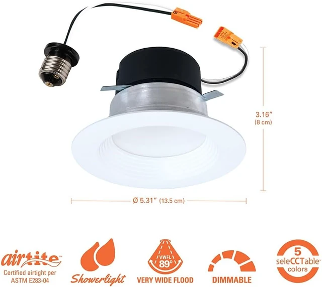 Alt view image 3 of 7 - HALO LT 4 inch LED recessed Can Light Trim, 5 CCT, Dimmable, 700lm 6PK
