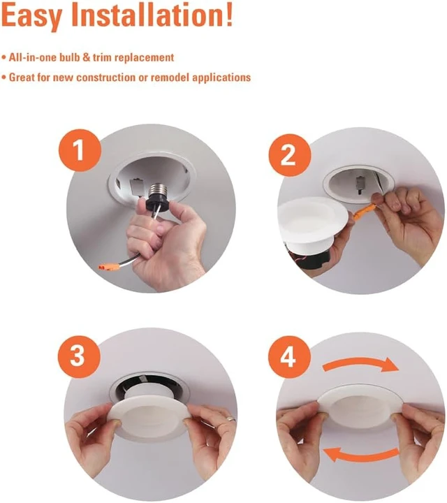 Alt view image 6 of 7 - HALO LT 4 inch LED recessed Can Light Trim, 5 CCT, Dimmable, 700lm 6PK