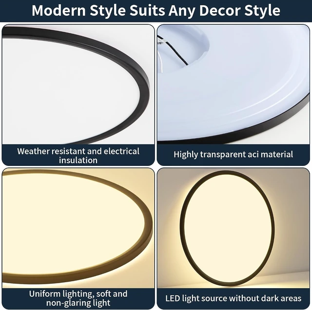 Alt view image 4 of 6 - MOONSEA 20 Inch LED Flush Mount Ceiling Light Fixture with Remote Control