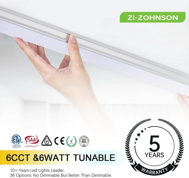 Alt view image 5 of 6 - 6-Pack 4FT LED Shop Light,4500LM,6WATT,6CCT,Plug-in Workshop Lights