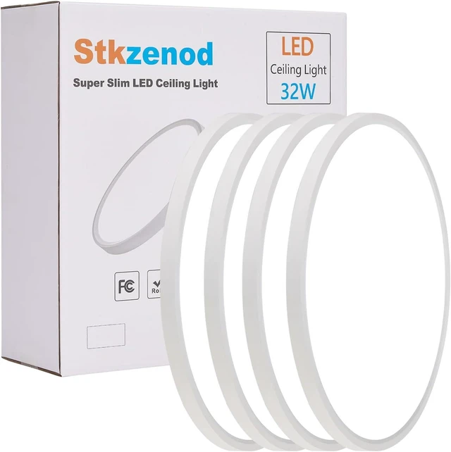 Main image of 4PK 15.8 Inch LED Flush Mount Ceiling Light Fixture, 32W,3200LM,3000K/4000K/6000K CCT Selectable,0.67 inch Super Slim LED Ceiling Light for Bedroom,Hallway,Kitchen,White