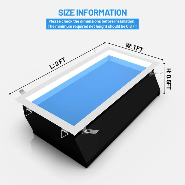 Alt view image 2 of 6 - 2x1 Ft Artificial Skylight Ceiling Light, Dimmable