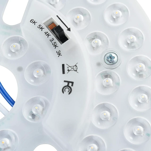 Alt view image 5 of 7 - 6.3" LED Ceiling Fan Light Retrofit Kit, 22W, 2800LM, Ceiling Light Replacement Panel PCB, 5CCT Switch 3000K 3500K 4000K 5000K 6000K, 120V, ETL, CRI90, Dimmable (22, Watts)