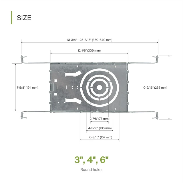 Alt view image 2 of 7 - ASD 6 Pack New Construction Mounting Plate, 3/4/6 Inch Wafer Light Bracket