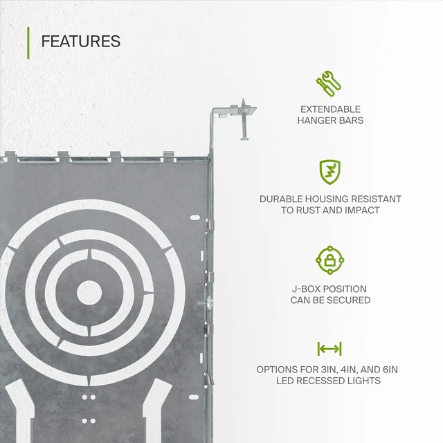 Alt view image 3 of 7 - ASD 6 Pack New Construction Mounting Plate, 3/4/6 Inch Wafer Light Bracket