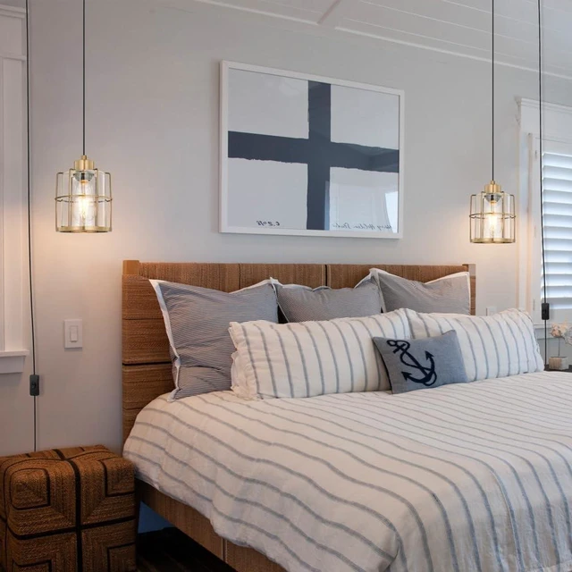 Alt view image 2 of 7 - Gold Hanging Light Plug in,Glass Plug in Pendant Lights for Coner,Adjustable Height Hanging Lights with Plug in Cord