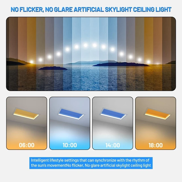 Alt view image 5 of 6 - 2x1 Ft Artificial Skylight Ceiling Light, Dimmable