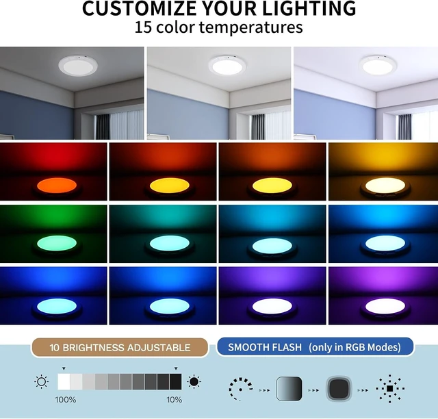 Alt view image 3 of 7 - FRIDEKO HOME Rechargeable Ceiling Light with Remote - Battery Operated Light with Color Changing, Magnetic Closet Light Motion Sensor Ceiling Lights for Shower Stairs Shed 2 Pack (2 Pack)