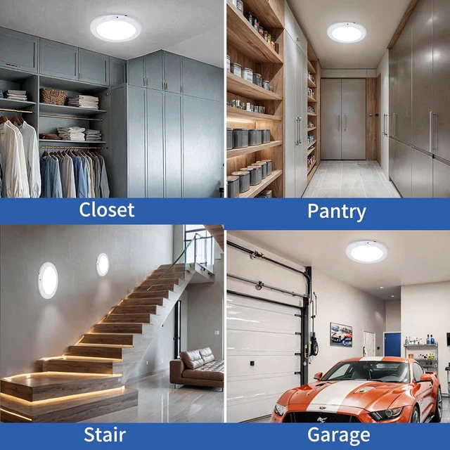 Alt view image 6 of 7 - FRIDEKO HOME Rechargeable Ceiling Light with Remote - Battery Operated Light with Color Changing, Magnetic Closet Light Motion Sensor Ceiling Lights for Shower Stairs Shed 2 Pack (2 Pack)