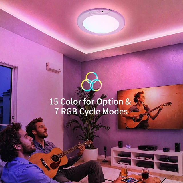 Alt view image 7 of 7 - FRIDEKO HOME Rechargeable Ceiling Light with Remote - Battery Operated Light with Color Changing, Magnetic Closet Light Motion Sensor Ceiling Lights for Shower Stairs Shed 2 Pack (2 Pack)
