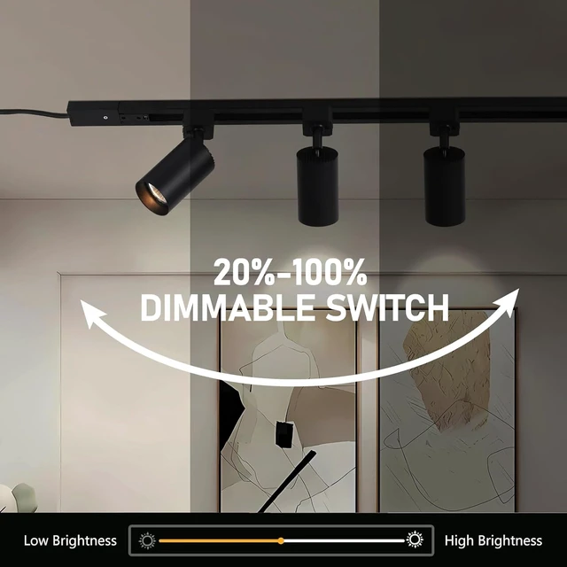 Alt view image 4 of 7 - 3-Color Plug in Track Lighting with Power Cord, 4-Light Black