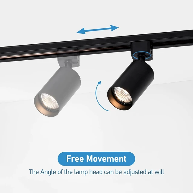 Alt view image 6 of 7 - 3-Color Plug in Track Lighting with Power Cord, 4-Light Black