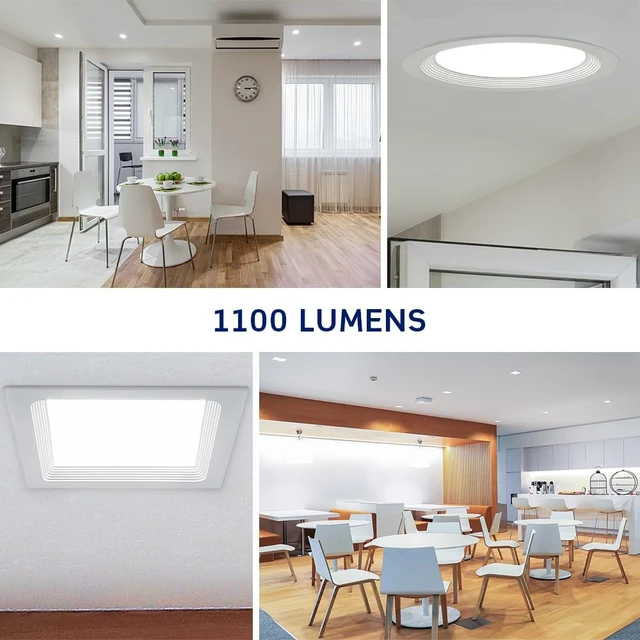 Alt view image 3 of 7 - Leviton 6 in. Round Baffle Slim Downlight, 1100 Lumens, 5 CCT Color Selectable 2700K-5000K, Dimmable, DBR60-S1W, White