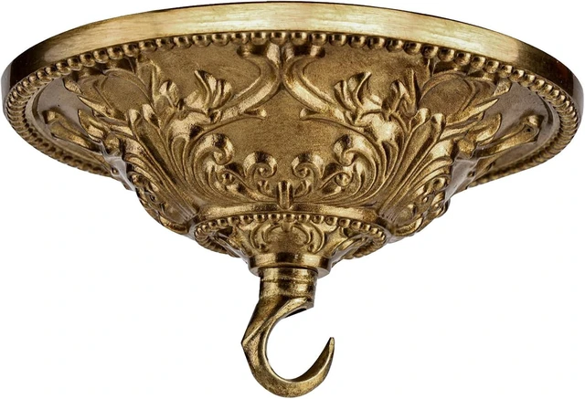 Main image of 5.9 inches Chandelier Brass Canopy, Mounting Plate Kit for Ceiling Lights, Decorative Design, Vintage Style