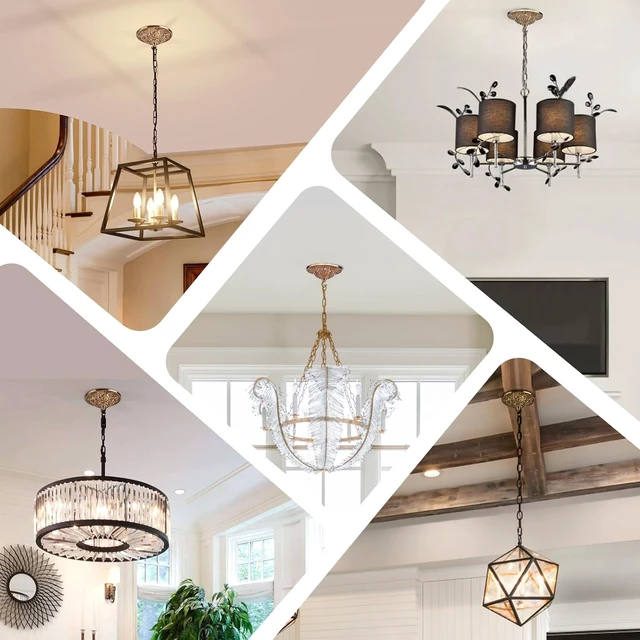 Alt view image 3 of 5 - 5.9 inches Chandelier Brass Canopy, Mounting Plate Kit for Ceiling Lights, Decorative Design, Vintage Style