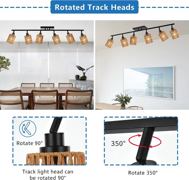 Alt view image 4 of 7 - MELUCEE Ceiling Track Lighting Kits 6 Light with Rotatable Light Head