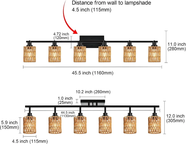 Alt view image 6 of 7 - MELUCEE Ceiling Track Lighting Kits 6 Light with Rotatable Light Head