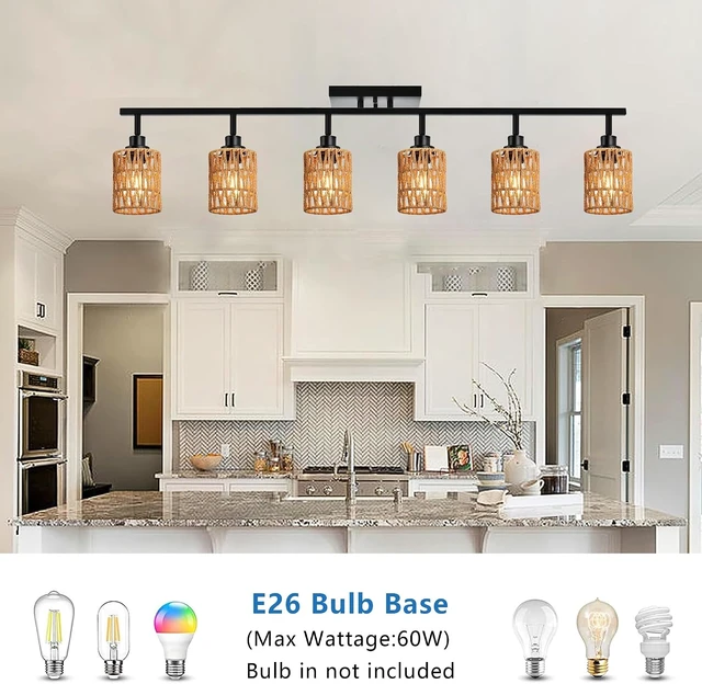 Alt view image 7 of 7 - MELUCEE Ceiling Track Lighting Kits 6 Light with Rotatable Light Head