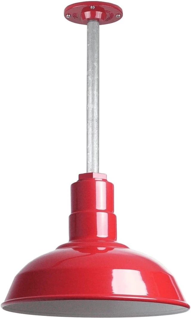 Main image of Pendant Lights Kitchen Island 12 Inch Dome Steel Single Hanging | Red
