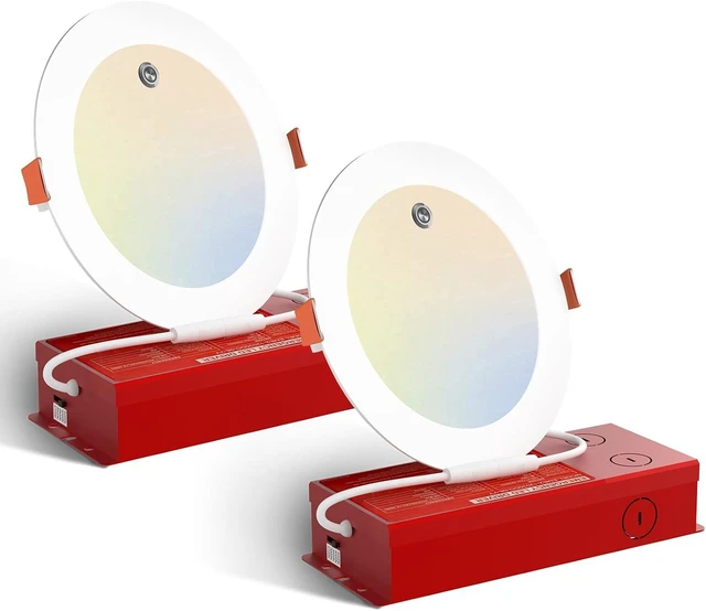 Main image of Amico 2 Pack 6 Inch LED Emergency Recessed Lights with 90Min Battery Backup