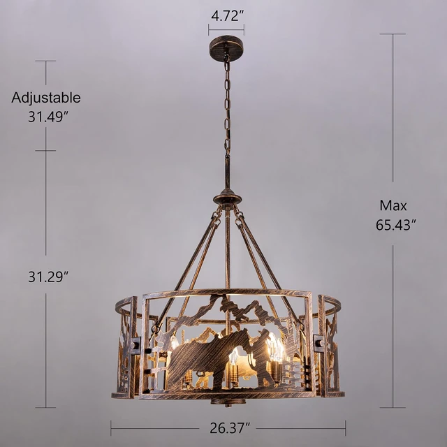 Alt view image 3 of 7 - TOCHIC Western Chandeliers for Dining Room Vintage Chandelier Light Fixture