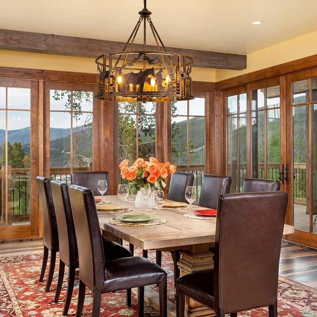 Alt view image 4 of 7 - TOCHIC Western Chandeliers for Dining Room Vintage Chandelier Light Fixture