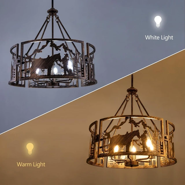 Alt view image 6 of 7 - TOCHIC Western Chandeliers for Dining Room Vintage Chandelier Light Fixture