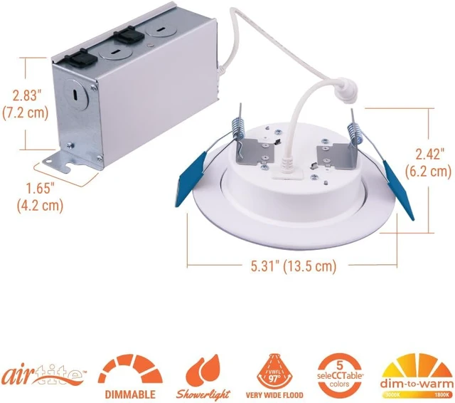 Alt view image 2 of 7 - HALO RL LED Recessed Lighting 4 inch Canless with Night Light 5CCT 700lm