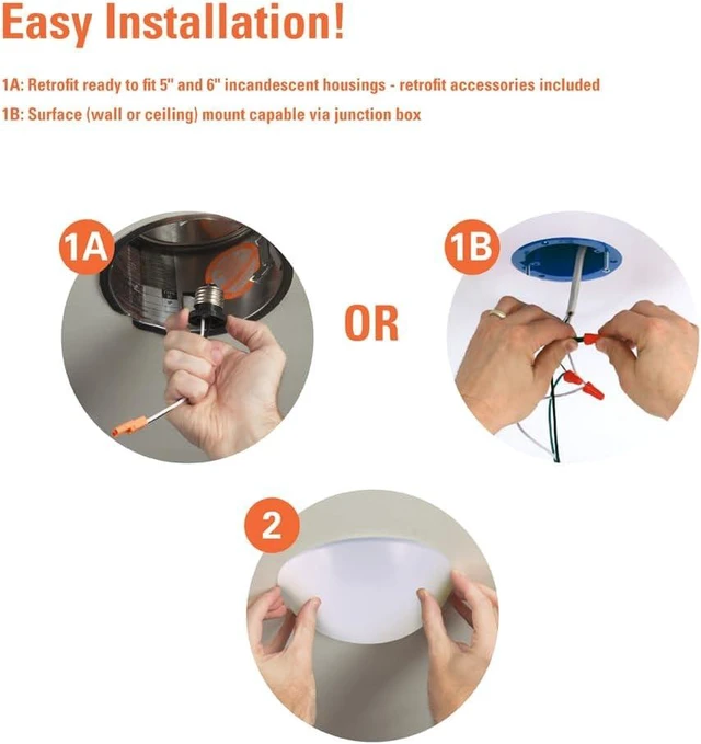 Alt view image 6 of 7 - HALO 8 in LED Flushmount, 3CCT Selectable, Dimmable, 93 CRI