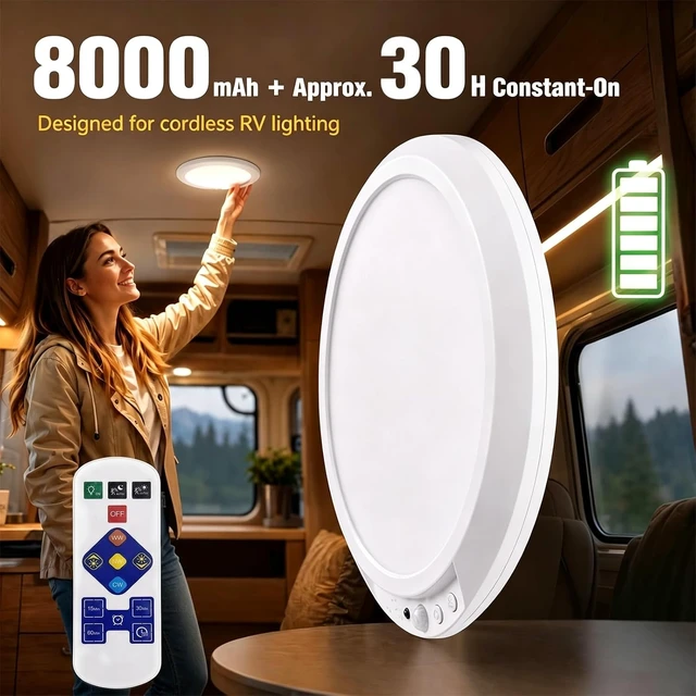Alt view image 3 of 7 - RV Ceiling Light, Rechargeable Magnetic Light with Motion Sensor