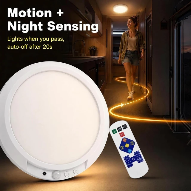 Alt view image 5 of 7 - RV Ceiling Light, Rechargeable Magnetic Light with Motion Sensor