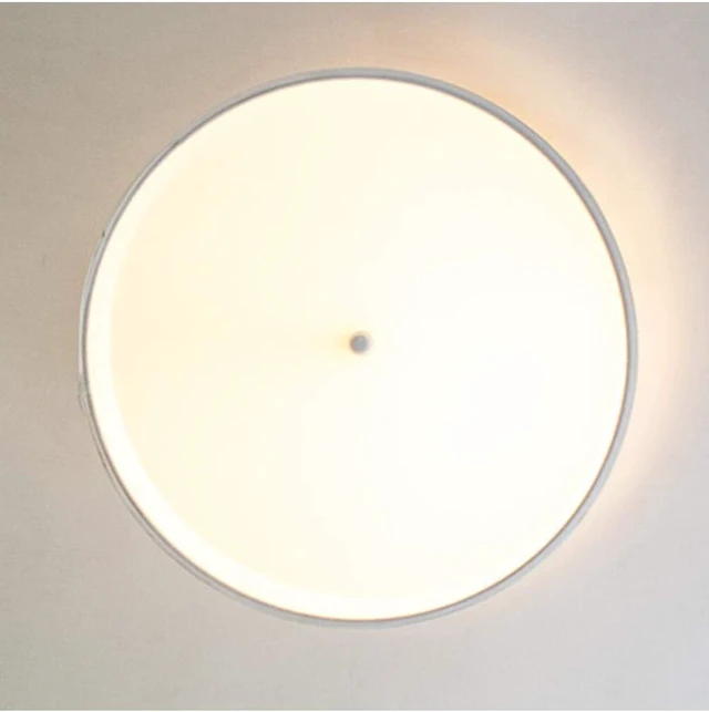Alt view image 5 of 7 - Moderne Flush Mount Conversion Kit 18"w White Linen Shallow Drum Lampshade