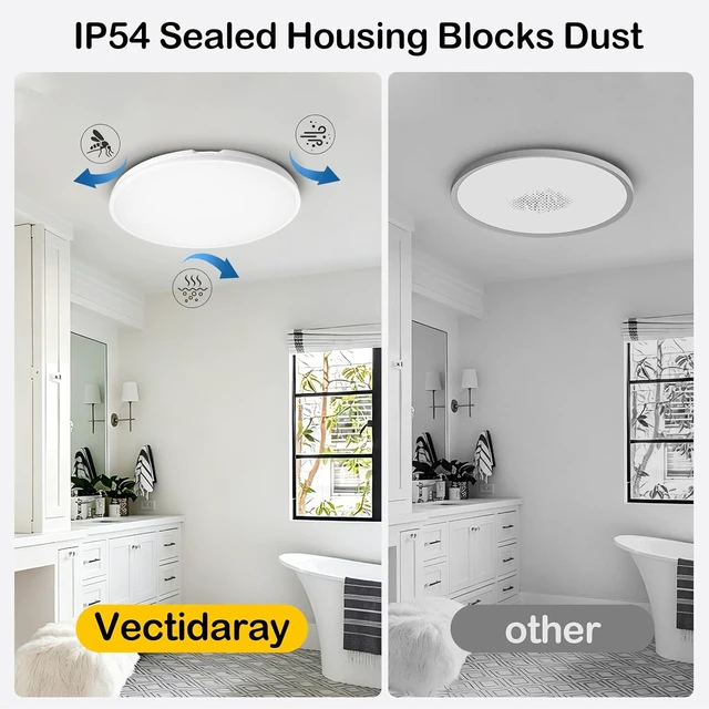 Alt view image 2 of 7 - 4Pack 16in LED Modern Ceiling Light White 3CCT 40W 4000LM IP54